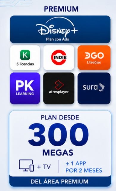 Plan Premium VESTEL: desde 300 megas, TV y apps incluidas